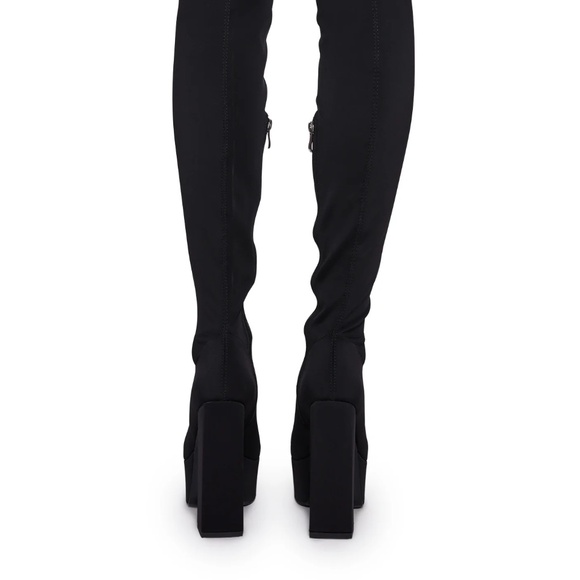 AZALEA WANG - BLACK THIGH HIGH BOOTS- SIZE 9/10 - Picture 3 of 9